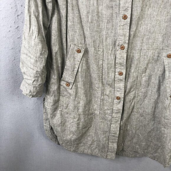 Duluth Trading Jacket Womens Large Beige Hemp Organic Cotton Utility Shacket - Picture 10 of 16